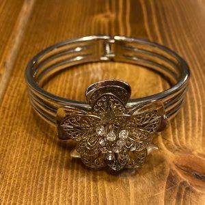 Silver and Gold Flower Bracelet